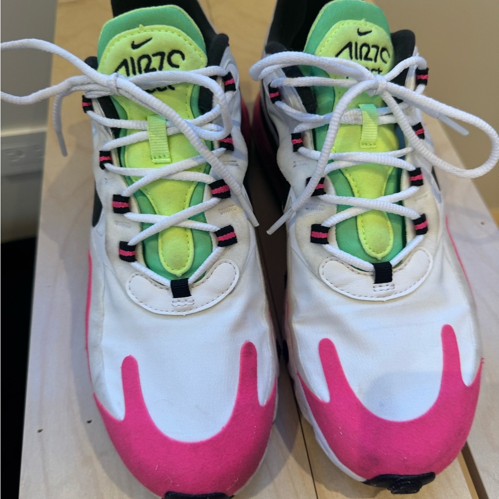 Women’s Nike Air Max 270 React Sneakers Size 8.5 Hyper Pink - Picture 4 of 9